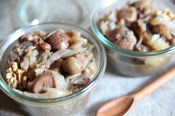 Châtaignes et fenouil confits