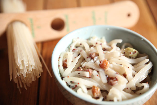 Tagliatelles de riz au lait de coco