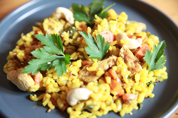 Pilaf à la dinde et au céleri